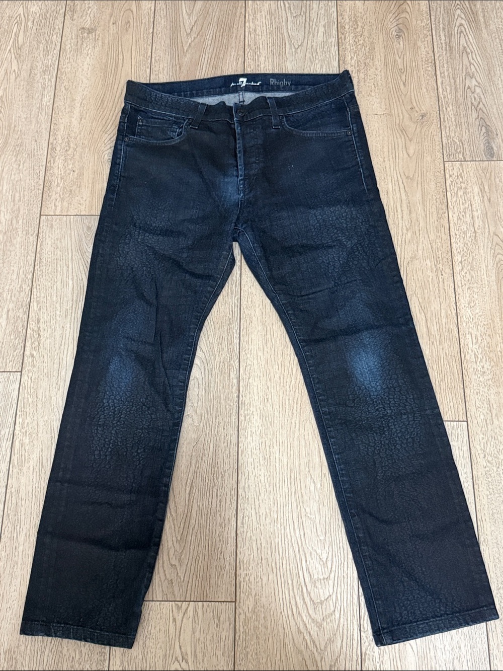 7 For All Mankind Men’s Slim Straight Jeans — Dark Blue Wash